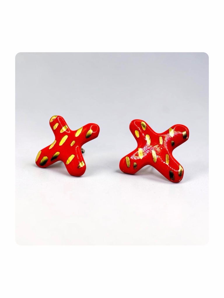 Vintage Statement Abstract New Arrival High Demand Ceramic Clip On Earrings